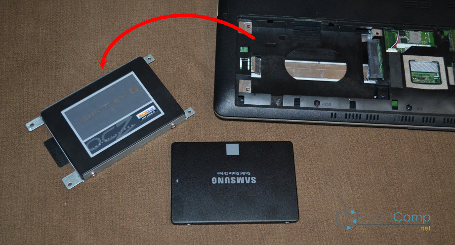 Установка SSD накопителя в ноутбук